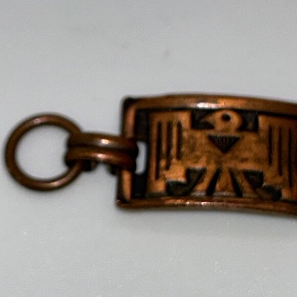 Vintage Copper Thunderbird Panel Link Bracelet With Replacement Clasp Tribal - Picture 7 of 15